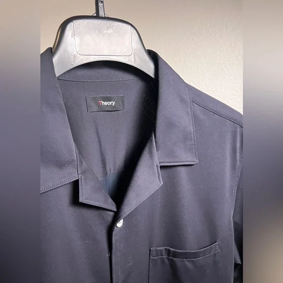 Theory Men's Dark Blue Button Down - Picture 2 of 6